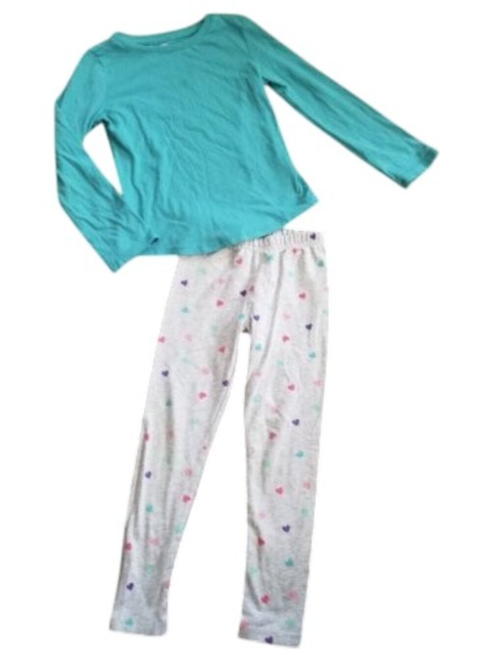 CARTER’S Gray Heart Print Leggings and Long Sleeved Top Girls Size 4-5